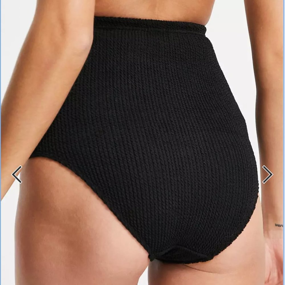 mix and match crinkle high leg high waist bikini bottom